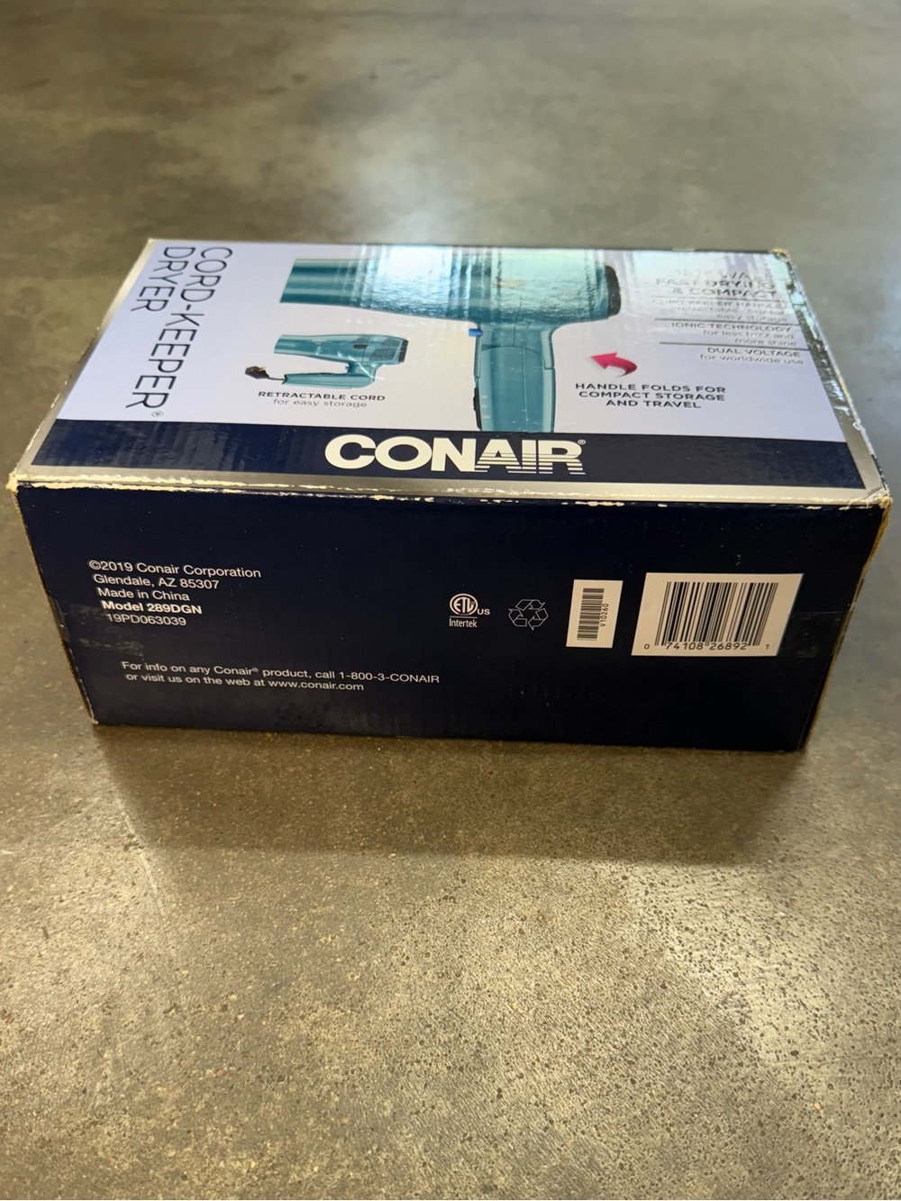 Conair Cord Keeper 1875W Hair Dryer Travel Folding Handle New Open Box - Picture 4 of 6